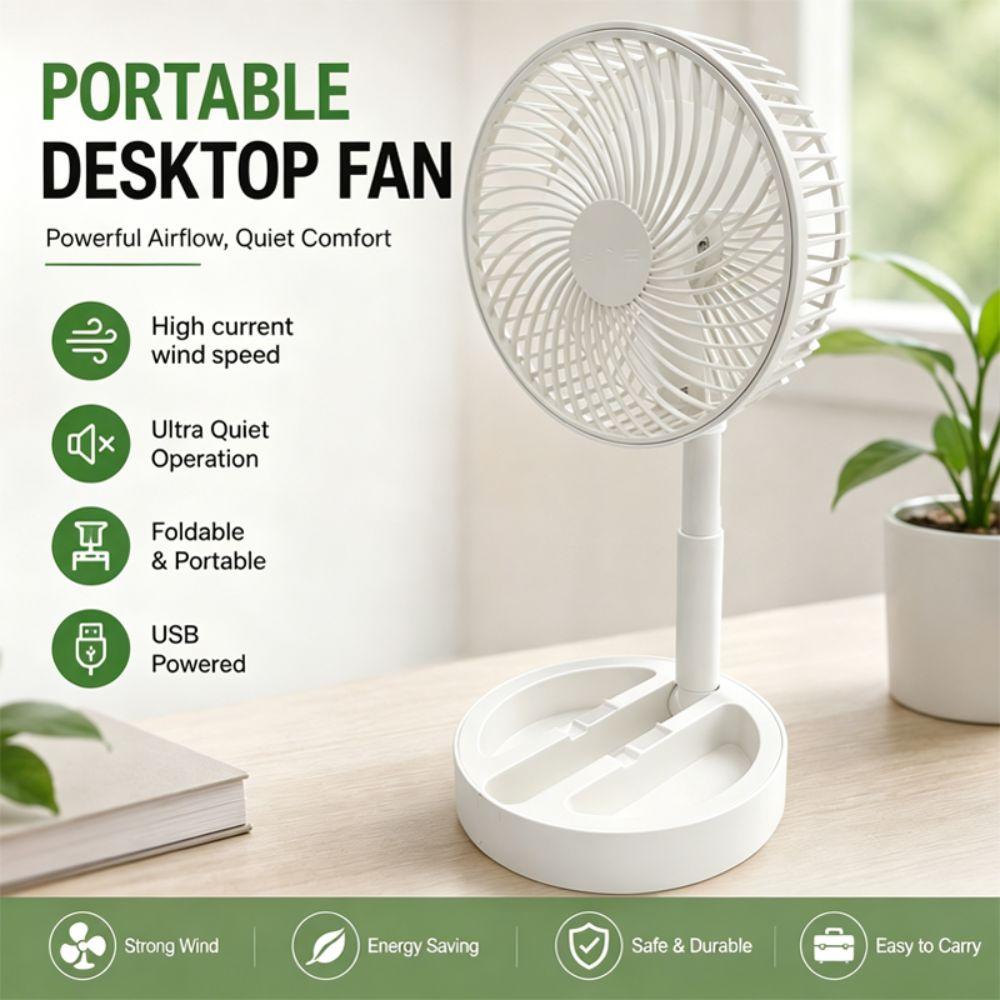 Adjustable Angle USB Fan Foldable Mini Electric Fan Energy Saving Desktop Fan Dormitory