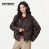 Beautiful Wardrobe Women's Knit Lapel Short Down Jacket