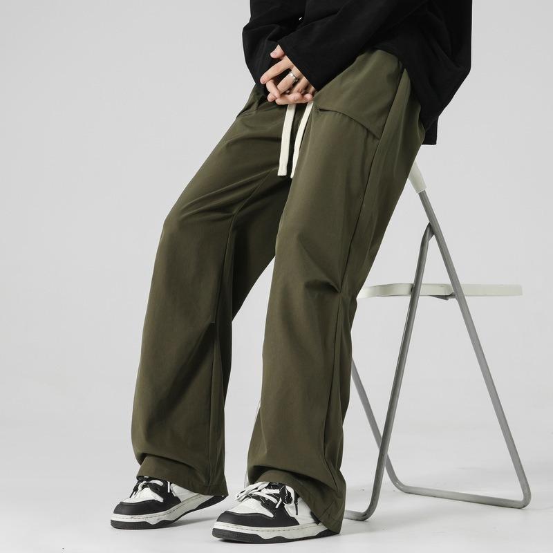 Tooling paratrooper pants men's spring and autumn high-end sense large pocket straight casual long pants men's versatile fashion