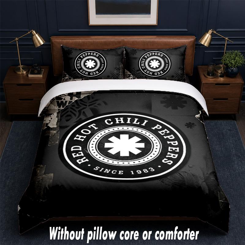 Set Biancheria da Letto Design Red Hot Chili Peppers 1 Copripiumino + 2 Federe Morbido Traspirante Biancheria da Letto per la Casa