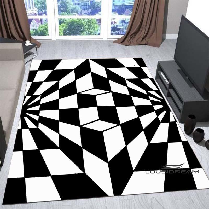 New3D Vortex Illusion Rug for Living Room, Home Decor, Sofa Table Large Area Rugs, Bedside Foot Mat Bedroom, Non-Slip Doormat