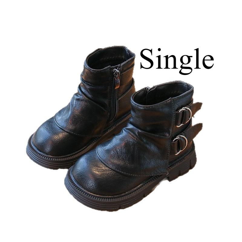 Children's Short Boots British Style Princess Boots Boys Non-slip Leather Boots