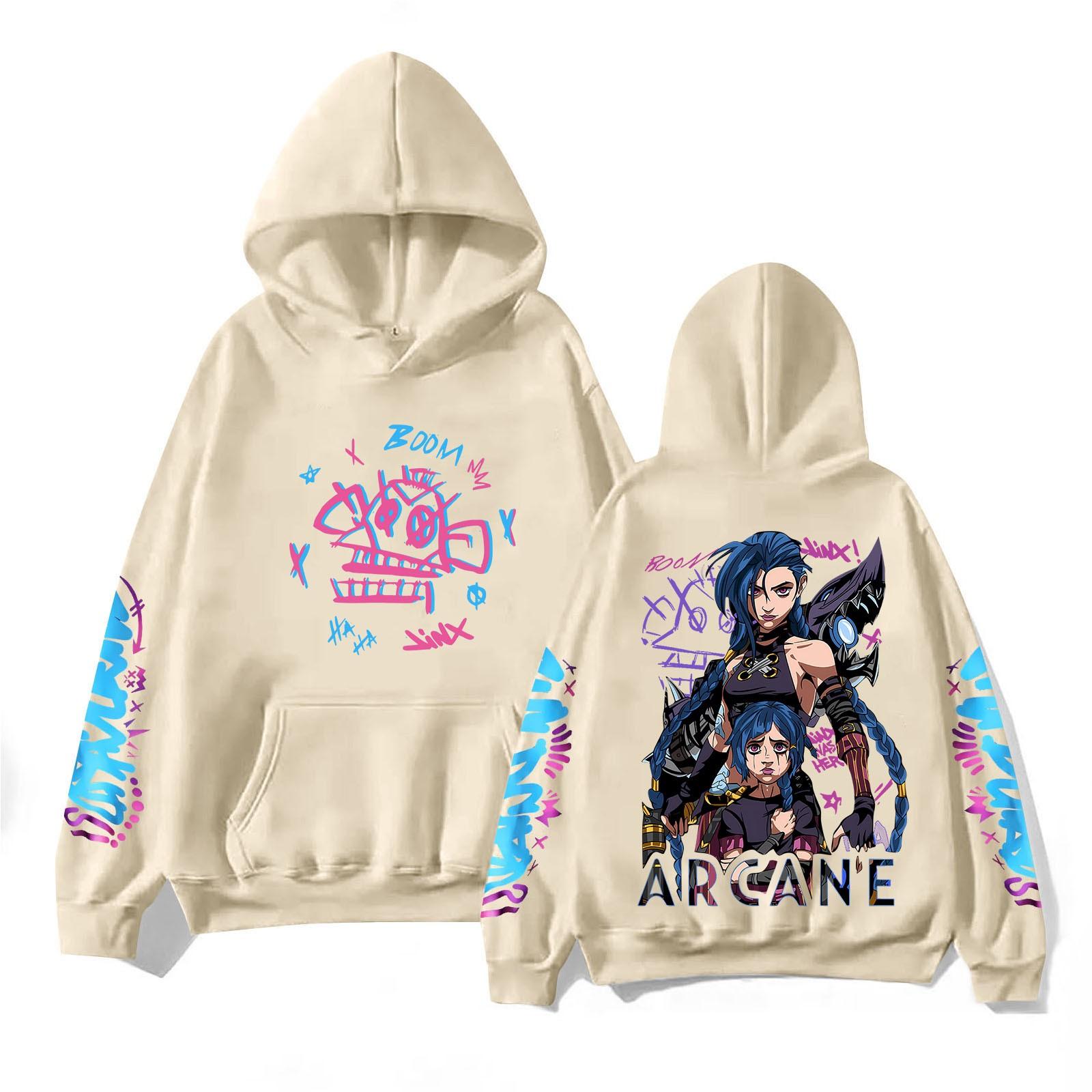 

Женская мода O-образный вырез с длинным рукавом и принтом, толстовка с капюшоном XL бежевый