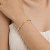 Zirconia Cross Bracelet for Women, Stainless Steel 18k Gold Plated Non Tarnish Stylish Gift