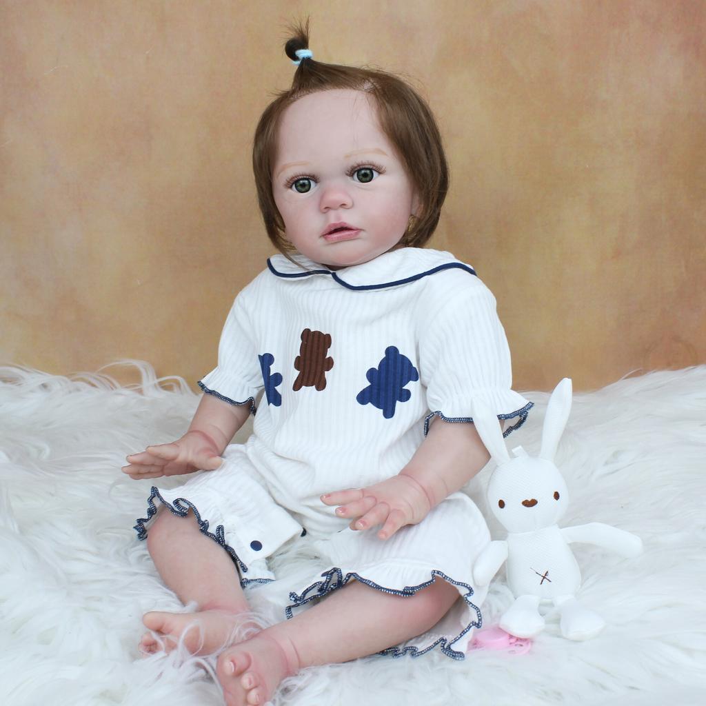 BZDOLL 60 CM 3D-Paint Skin Soft Silikon Reborn Panenka pro dívku jako skutečná Princezna Batole Hračka Oblékat Alive Bebe Real Touch