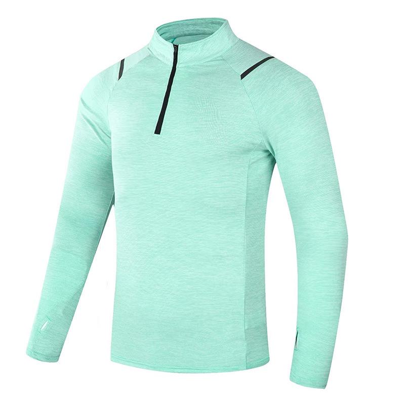 Men's Quick-Dry Long-Sleeve Half-Zip Sports T-Shirt for Running and Fitness