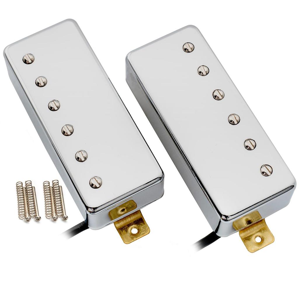 Artec MLA97 Alnico 5 Covered Mini Humbucker Pickup Neck/Bridge PU Set for Electric Guitar, Chrome