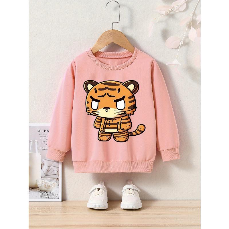 Spring/Autumn Cartoon Print Round Neck Sweatshirt Sportswear
