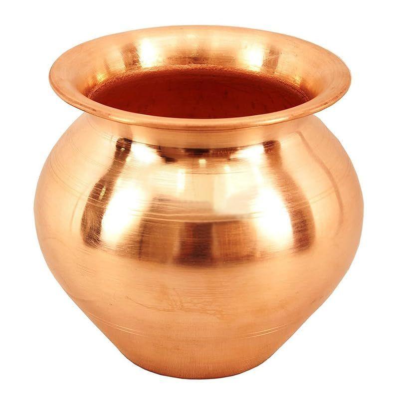 Copper Kalash/Lota/Ghadi/Pot | 1 Pcs | Brown | Pure Copper Kalash Ghadi Pot to Store Water and for Pooja at Home