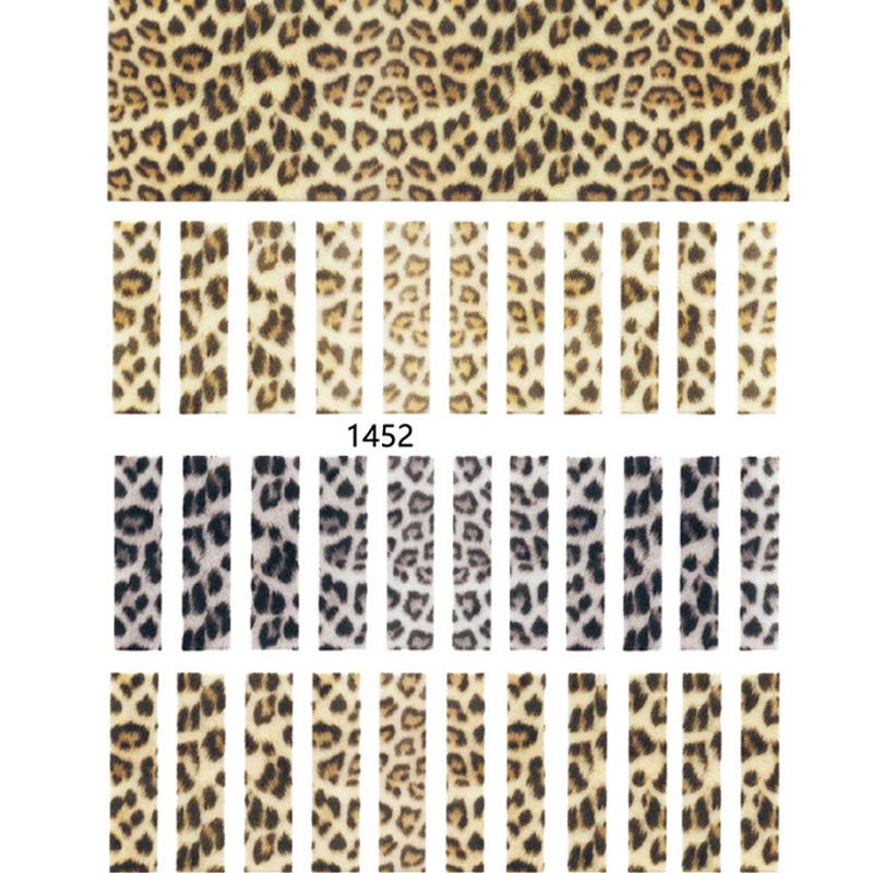 1 pezzo autunno inverno disegni con stampa leopardata adesivo a strisce 3D nail art adesivo autoadesivo impermeabile decorazione per manicure