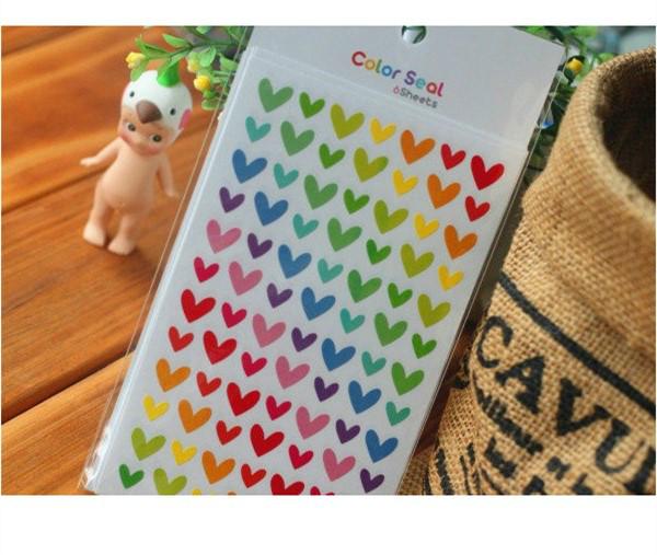 6 Sheets/lot Colorful Decals Funny Toy Kids Paper Diary Journal Scrapbook Decorative Laptop Sticker Classic