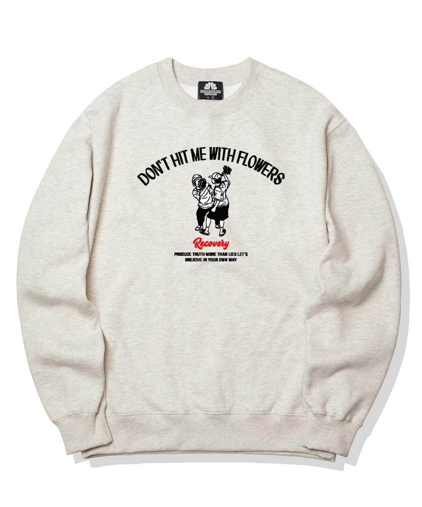 TRIPSHION Dont Hit Me With Flowers Graphic Crew Neck - Ivory