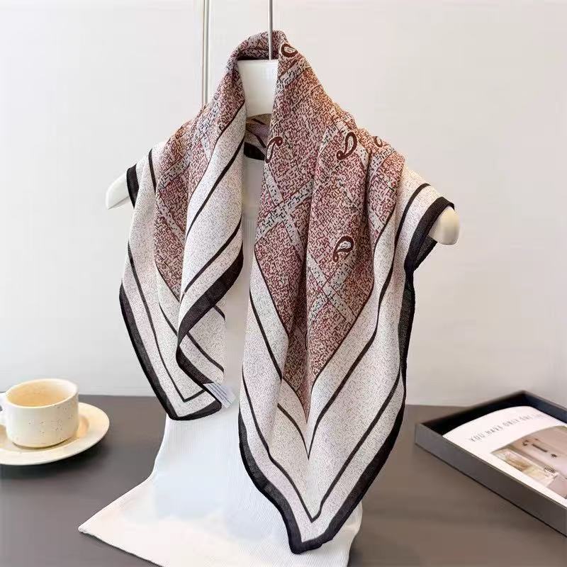 [Silk Scarf Collection] New Silk Scarf Temperament Versatile Velvet Sense Fashion Retro Soft High-end Scarf