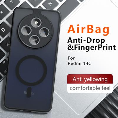Pentru husă acrilică Magsafe pentru telefon, rezistentă la șocuri, pentru Redmi A4 A 4 14C 14R, cu încărcare fără fir, husă din spate magnetică tare mată pentru Xiaomi POCO C75