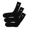 Champion High Solid Color Half Socks Socks, (3-Pair Set), Pile, One-Point Logo, Full-Length (CMSCY002-090-S)