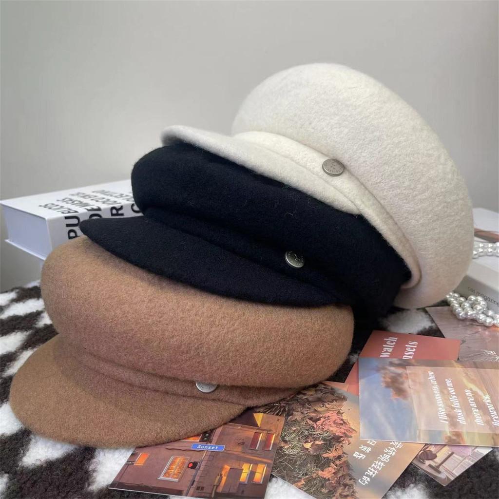 Woll-Barett für Damen Herbst Winter Vintage Gestrickt Warmes Modeaccessoire