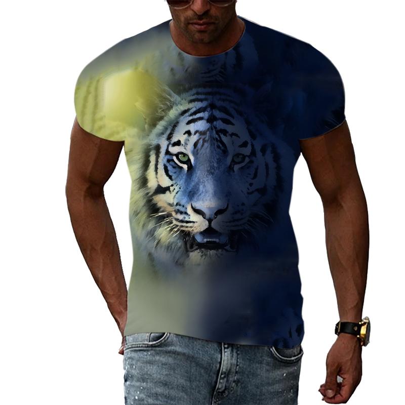 New Fashion 3D Printing Animal Tiger Graphic T Shirts Summer Casual Trend Hip Hop Harajuku Style T-shirt Trendyol Men's Store