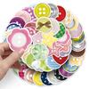 50 Colored Button Creative Stickers Personalized and Fresh Decorative Mobile Phone Laptop Gauze Stickers