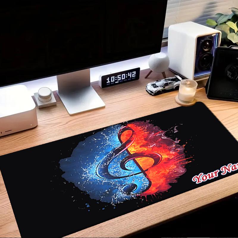 1PC Custom Name Music Fire Ice Mouse pad, keyboard and mouse desk pad, for computer notebook Birthday Gift For Any Room Or Office