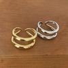 925 Sterling Silver Rings For Women Men Fine Jewelry Finger Adjustable Open Double Layers Gold Ring For Party Birthday Gift