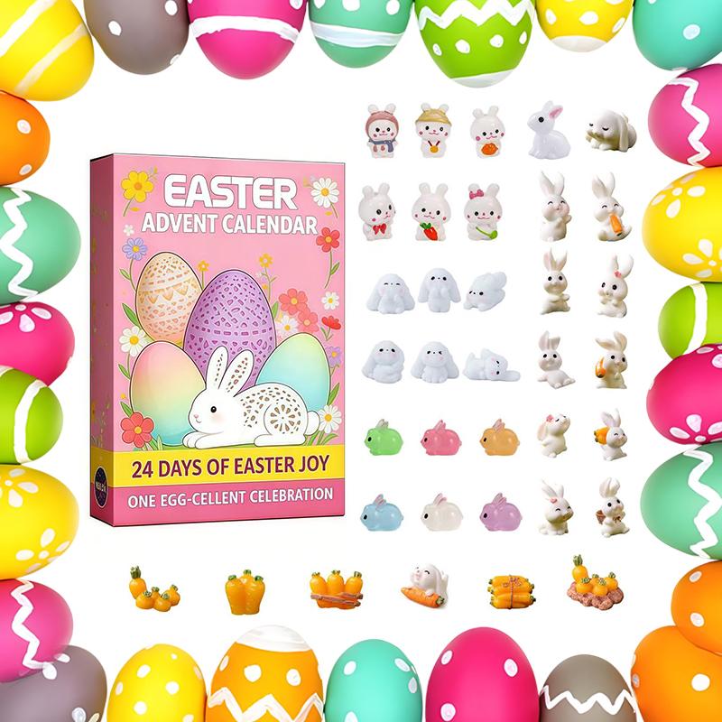 

Easter Advent Calendar Rabbit And Carrot, 24 Days Christmas Countdown Rubber Cute Rabbit And Carrot, Fun Holiday Gifts