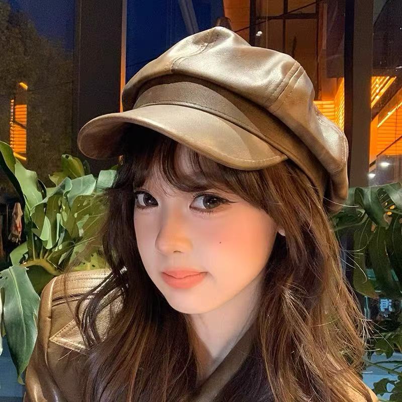 British Leather Beret Hat