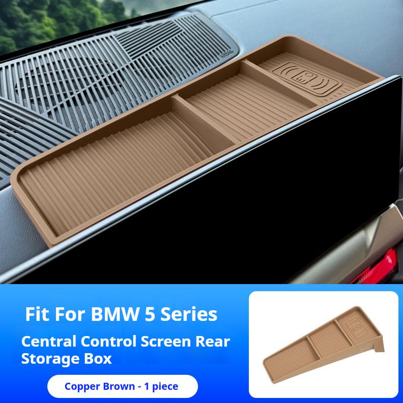 

Для BMW 5 серии i5 G60 24-25 силиконовый навигатор ETC в отсеке для хранения за экраном используется для хранения автомобильных запчастей и аксессуаров коричневый
