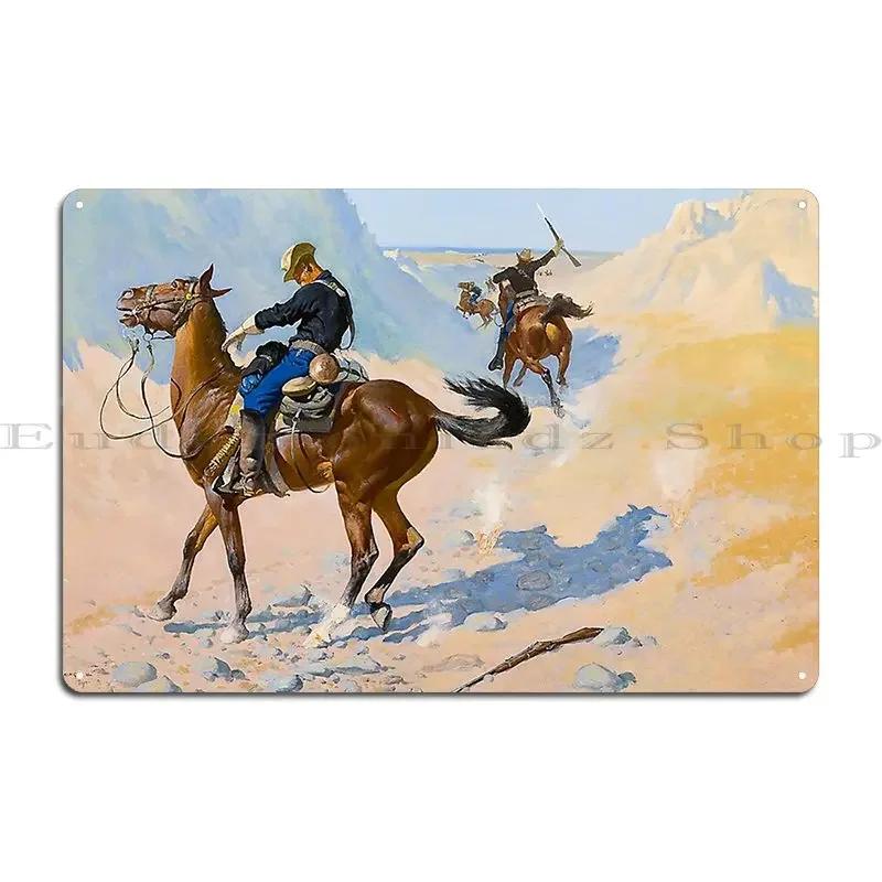 Frederic Remington Art Metal Sign Cinema Cinema Wall Decor Create Wall Mural Tin Sign Poster 20x30cm(7.8x11.8inch)