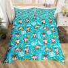 Set Copripiumino Scimmia Carina Set Biancheria da Letto Animale Cartone Animato per Bambini Set Biancheria da Letto Comodo e Caldo Adatto per Bambini Adolescenti