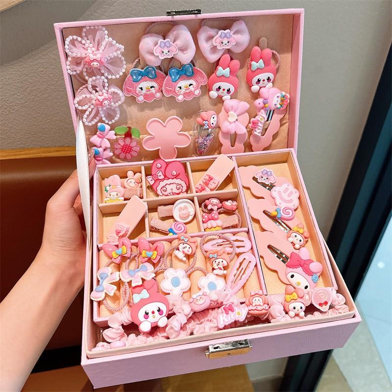 Kids Hair Accessories Gift Set Girls Birthday Party Princess Style Cartoon Character Hairpins Headbands Elastic Bands