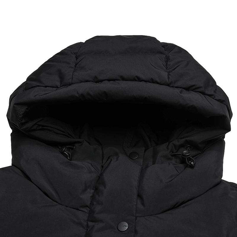 Fila Original Fashion Simple Versatile Casual Retro Comfortable Loose Warm Hooded Down Jacket Women Outerwear F51W549905FBK