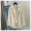 Striped Shirt Women's Loose Design Korean Style Casual Pure Cotton Long Sleeve Thin