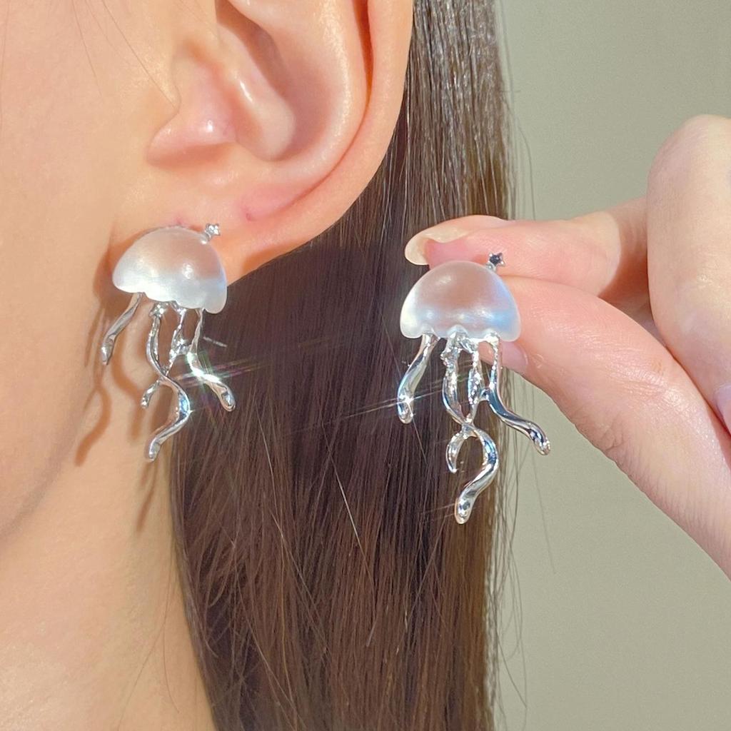 Frosted Jellyfish Earrings - Light Luxury Sweet Cool Style for Women