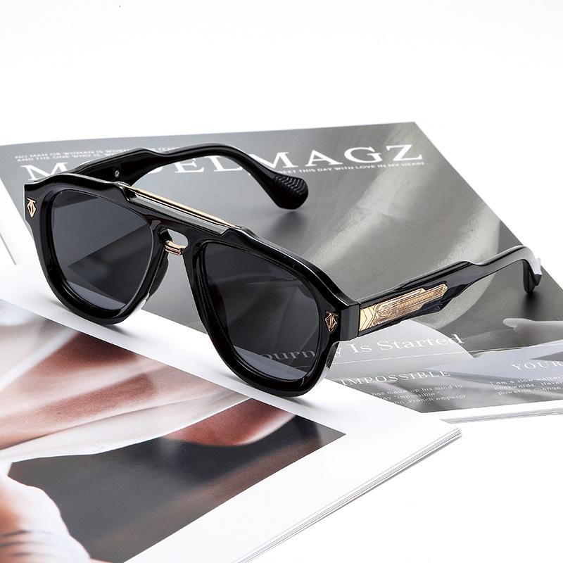 New double-beam pilot sunglasses European and American trend outdoor polarized sunshade glasses personalized versatile sunglasses