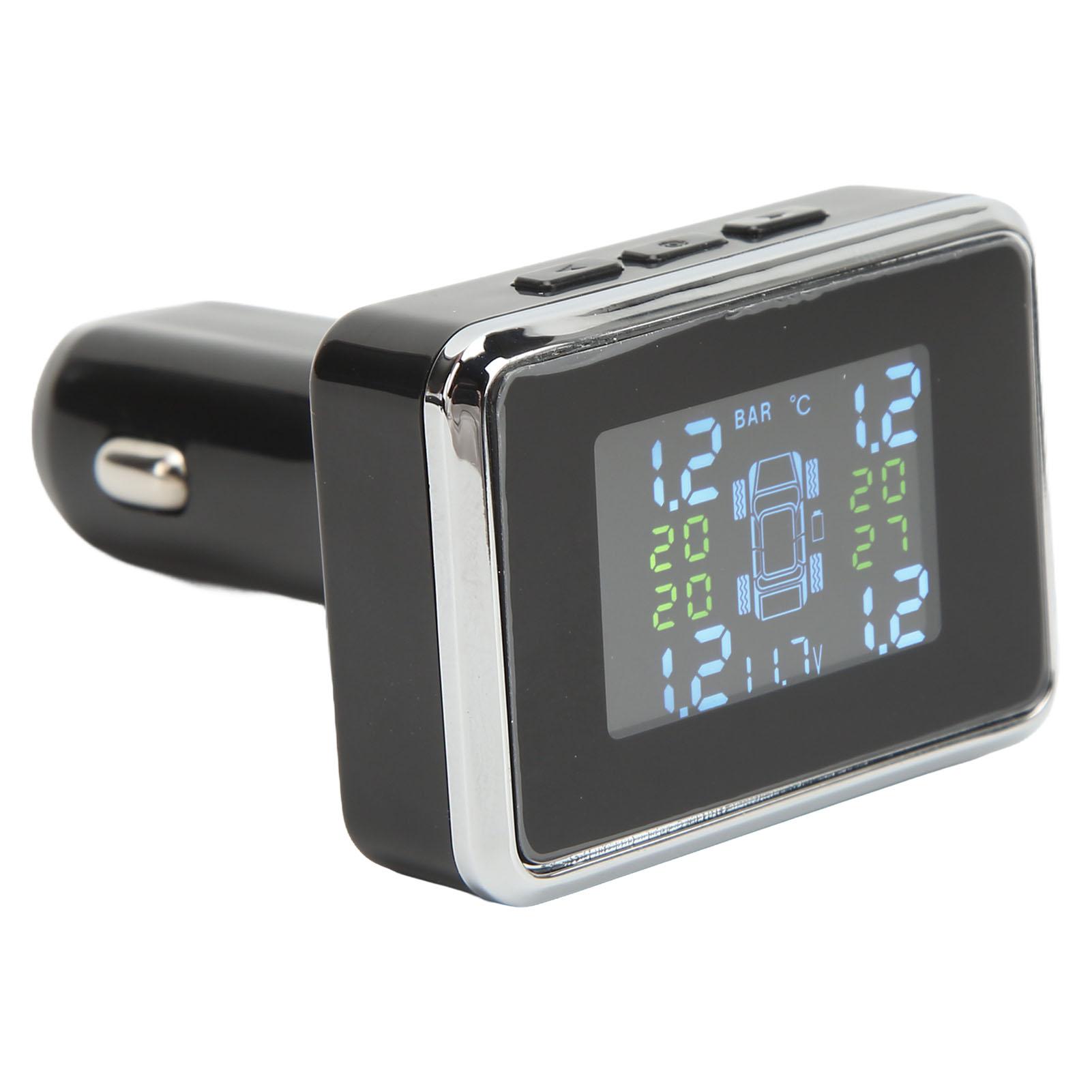 

DC 12V Контроллер давления в шинах Стабильный сигнал Большое расстояние приема Выход USB Беспроводной TPMS для