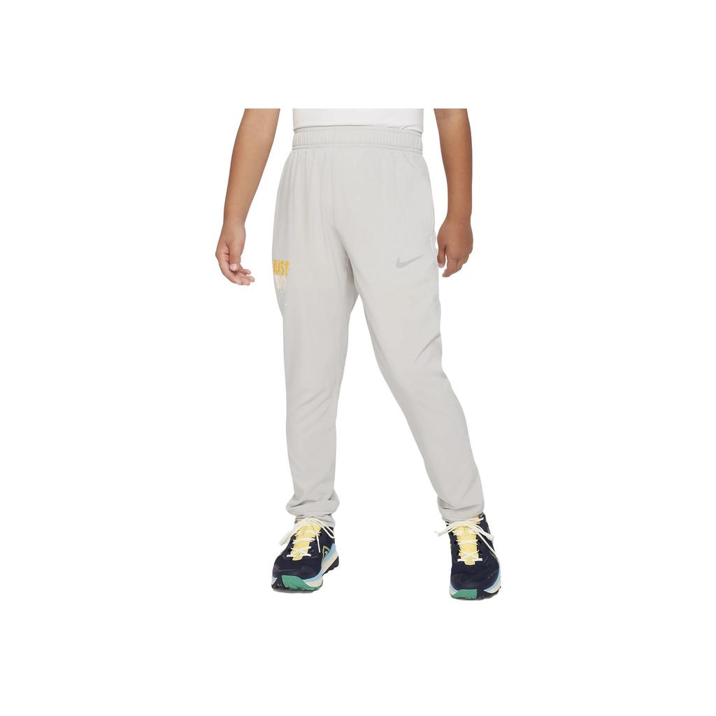 Nike Kids Letter Print Cuffed Knit Sports Pants Kids Bottoms Light-Gray FQ0706-012