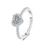 Colorful Heart Zircon Full Diamond Open Ring - European Fashion Classic