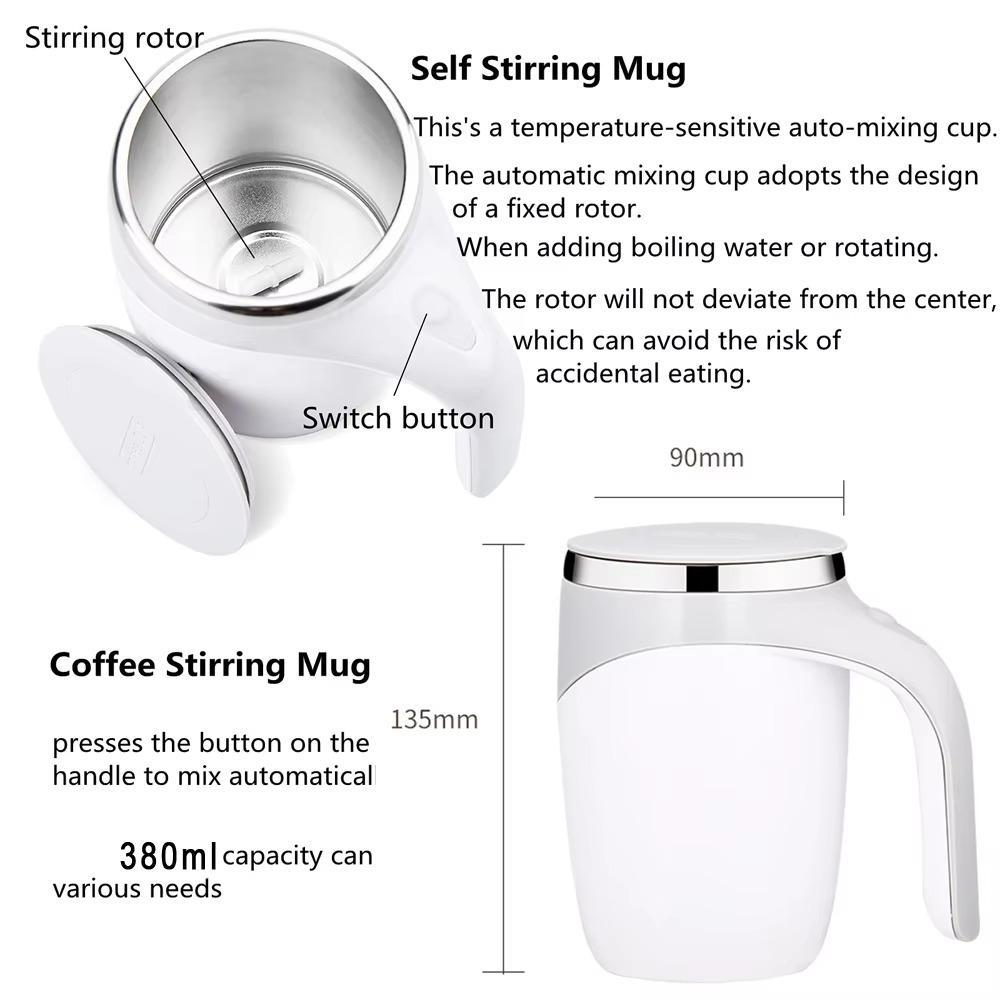 Electric Automatic Stirring Cup Rotating Lazy Coffee Cup Stylish Magnetic Rotating Mug  Home
