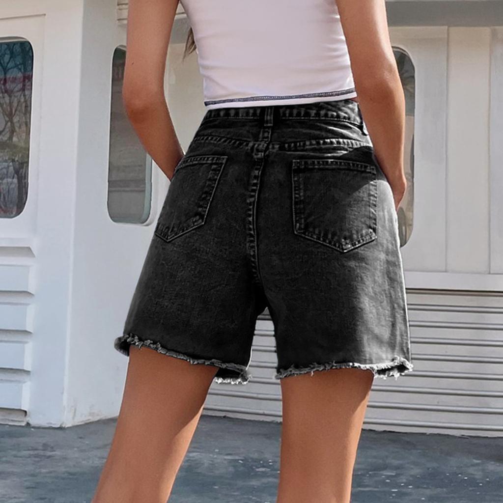 Pantaloni scurți casual din denim elastic, confortabili și la modă pentru femei