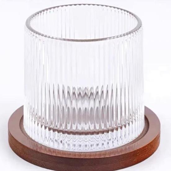 Ribbed Glass Drinking Cup Easy To Clean Dishwasher Safe Drinking Glasses Wine Dessert Containers Tableware