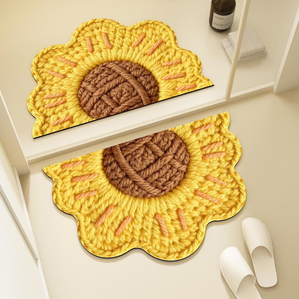 Cartoon Cute Quick-Dry Non-Slip Bathroom Mat - Absorbent, Dirt-Resistant, Easy-to-Clean Diatomaceous Earth Design.