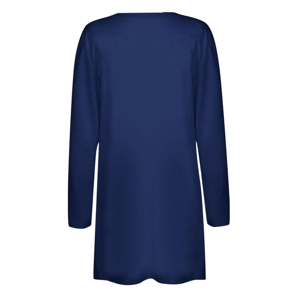 Fashion Women's Solid Colour Tops Long Sleeves With Pockets Cardigan Jacket