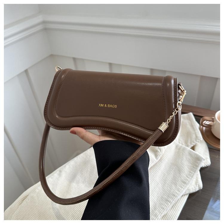 

Легка розкішна текстурована сумка через плече 2024 зима нова мода французька ніша сумка під пахвами універсальна сумка сумка темно-коричневого кольору