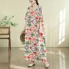 DIMANAF New 2026 Women Plus Size Summer Casual Long Dress Cotton Loose Oversize Maxi Floral Print Beach Sundress