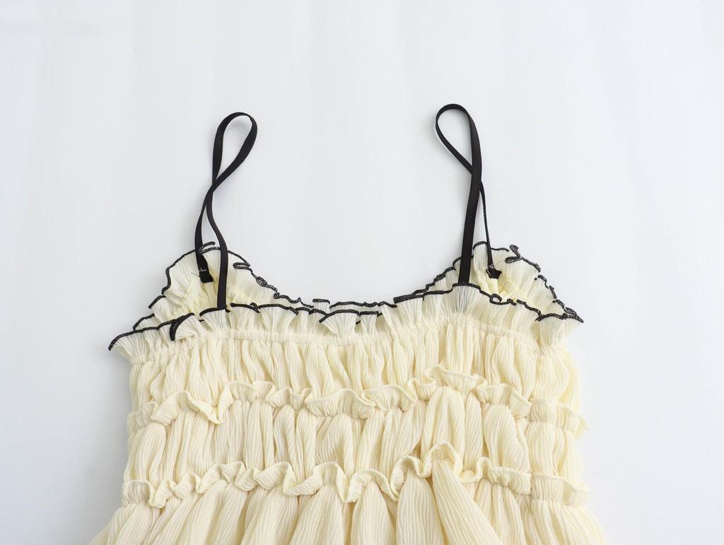 2025 Frühling/Herbst Französischer Stil Schleife Texturiertes Camisole