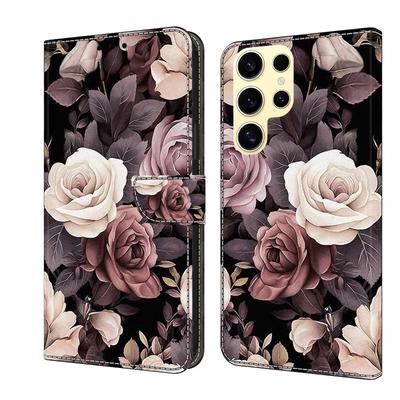 Roses Pattern PU Leather Book Case for iPhone Samsung Huawei Honor Google Redmi Xiaomi LG Motorola Sony Nokia Oneplus Oppo