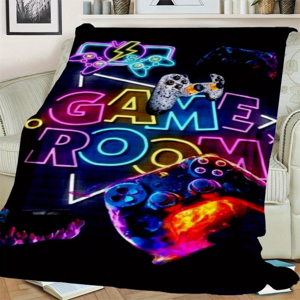 1Pc Game Room Print Flannel Blanket, High quality Digital Printing, Comfortable for All Seasons, Home DecorGifts821021