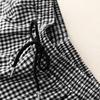 2025 Spring and Summer New Comfortable Drawstring Design Black and White Plaid Cotton and Linen Straight Pants Loose and Thin Lazy Style Floor Pants