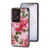 Floral Back Tempered Glass Case For Motorola Edge 60 Fusion 20 30 Ultra 40 Neo 50 Pro Moto G24 Power G04S G05 G15 E15 E14 G35 G85 5G Rose Flower Cover