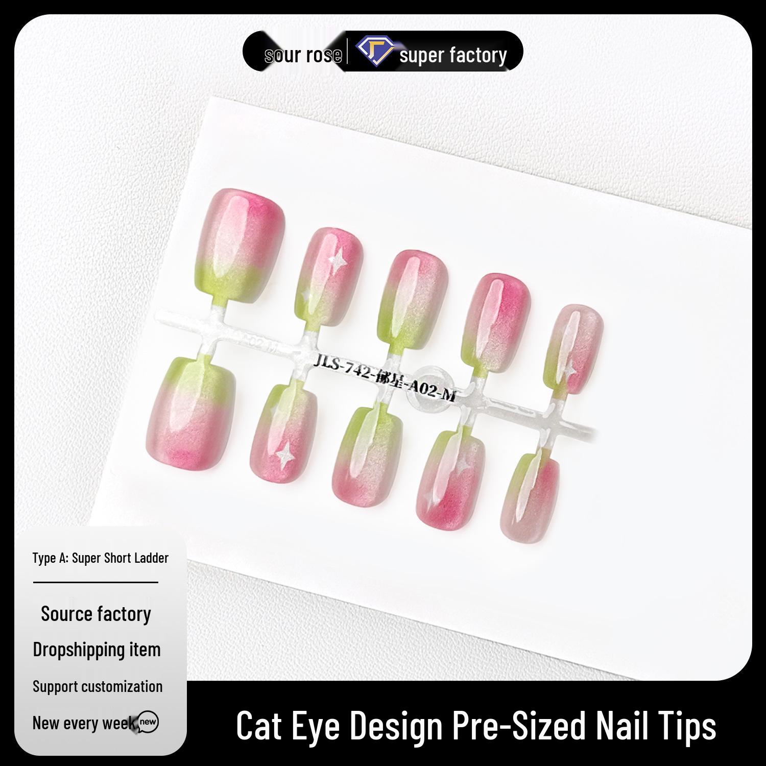 

Jiaolong Yuxing Cat Eye Nails: Clear Crystal Gradient Nail Art Patches S